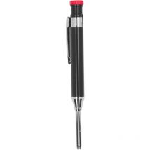 Ineasicer - Portaminas de carpintero resistente con sacapuntas de punta larga y orificio profundo para carpintería y construcción negro