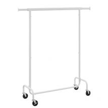 Portant à Vêtements avec Roulettes, Tringle Extensible pour Charge Lourde, Capacité de Charge 130 kg, Porte-manteau pour Vêtements, en Métal, Chromé