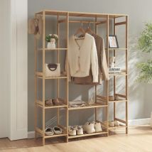 [en.casa] - Portant à vêtements Ilomantsi bambou 165 x 122 x 35 cm naturel