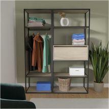 Mob-in - Portants vêtements bois et métal noir oslo - Lot de 2