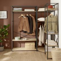 Mob-in - Portants vêtements bois et métal noir - Lot de 3 - june