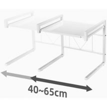 Portaoggetti da cucina, lunghezza 40-65 cm a scomparsa, altezza 42 cm, bianco