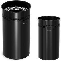 Portaombrelli Nero In Acciaio 26 Cm Nero Elegante Fori Ventilazione Ombrelli - Nero