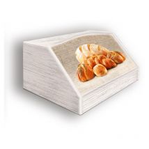 Portapane shabby pane rustico in legno 30X40X20 cm