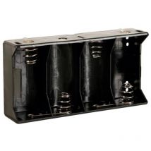 Portapilas para 4 pilas d (con terminales para soldar)