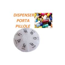 Portapillole Tondo Porta Pillole Compresse 7 Giorni Giornaliero Medicinale Tascabile