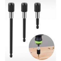 Portapunte a cambio rapido da 3 pezzi, prolunga magnetica per trapano, 1/4, portachiavi, adattatore per testa di trapano, set di aste esagonali per
