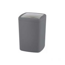 Piccolo Cestino da Bagno Barcelona, Cestino con Coperchio Basculante, Capacità 8.5L, Plastica Infrangibile senza bpa, 20,5x28,5x20,5 cm, Antracite
