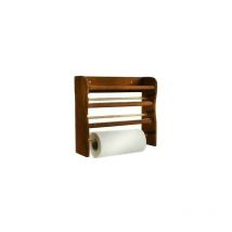 Portarotolo in legno scuro tris cm 33x9x29