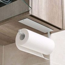 Mezheng - Portarrollos de papel higiénico de pared sin perforaciones (blanco) para cocina, baño y dormitorio
