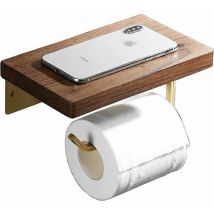 XVX - Portarrollos de papel higiénico, portarrollos de pared con marco de madera (autoadhesivo o perforado), portarrollos de papel higiénico para