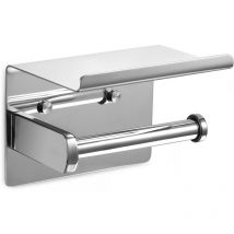 Ahlsen Portarrollos de pared de acero inoxidable con amplios estantes para portarrollos de baño