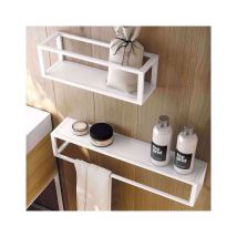 Cosmic - Portasalviette con mensola/cestino 55cm The Grid Finitura:: Bianco Satinato