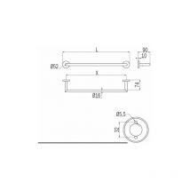 Inda - Portasalviette senza placca a muro - serie Gealuna Cromo 30 cm