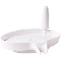 Portasapone bianco con supporto per anelli