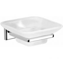 Portasapone da parete per bagno in acciaio inox e cromall con bicchiere vetro - 6911 Colorado