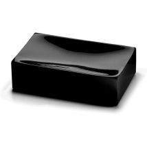 Portasapone d' appoggio gedy linea Sofia in resina colore Nero Matt