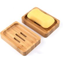 Portasapone In Legno Di Bambù Naturale, Portasapone Per Bagno, Doccia, Portasapone, Artigianato Per Sapone, Spugne E Altro, Confezione Da 2