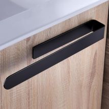 Portasciugamani da bagno Portasciugamani adesivo in acciaio inox nero, 37 cm