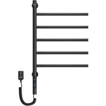 Rapanda - Portasciugamani Elettrico con 5 Barre Portasciugamani Riscaldato Girevole a 180°, Scaldasalviette Elettrico a Parete 82W 42 66cm con