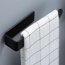 Portasciugamani Senza Foratura Nero - Portasciugamani da Bagno Autoadesivo da 23 cm per Bagno Cucina, Acciaio Inossidabile 304