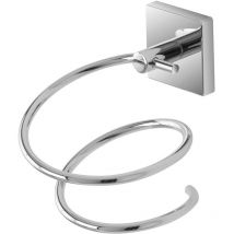 Porta asciugacapelli da muro a spirale in acciaio cromo doppio fissaggio Easy