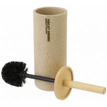 Portascopino Bagno con Spazzolone wc per Bagno in Poliresina e Legno di Bambu