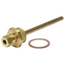 Portasonda in ottone attacco 1/2' pozzetto per termostato l100mm + guarnizione