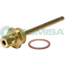 Portasonda in ottone attacco 1/2' pozzetto per termostato l130mm + guarnizione