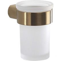 Sapho Gedy Pirenei - Zahnputzbecher mit Halter, Milchglas/Gold matt PI1088