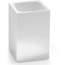 Tacoshop - Porta cepillos de dientes en resina blanca brillante.