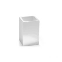 Zahnbürstenhalter aus glänzend weißem Harz.