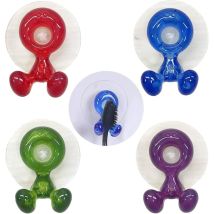 Portaspazzolino con ventosa, 4 pezzi portaspazzolino, portaspazzolino in plastica per bambini, gancio a ventosa, molto robusto, può essere montato su