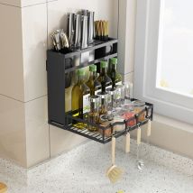Portaspezie in acciaio inossidabile a 2 livelli Sdlogal scaffale da cucina pieghevole, portaspezie, organizer con portautensili per riporre la cucina