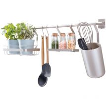 Portautensili con 2 ganci e supporti per piante e spezie