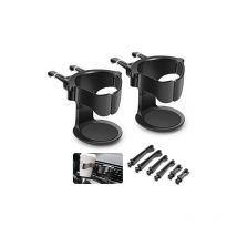 Portavasos para coche, 2 unidades, ajustable, para ventilación de coches, camiones y autocaravanas (negro)