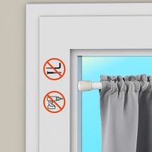 Cintacor - Portavisillo Rosca Metal Extensible50-85cm Ø8mm Blanco 2Unidades InstalaciónSinTornillos FijaciónPresión Ventanas Storplanet