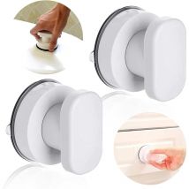 Poignée de Porte en Verre avec Ventouse - Lot de 2, Forte Adhérence pour Salle de Bain