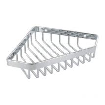Porte accessoires d'angle - Matériau : Inox - Décor : Chromé - Hauteur : 40 mm - Profondeur : 165 mm - Largeur : 165 mm Tcasystem