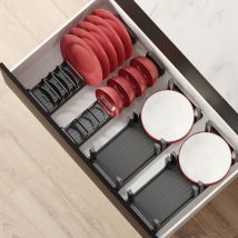 Orderbox porte-tiroir pour tiroir, 90x470mm, Aluminium et Plastique, Gris antracite - Emuca