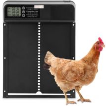 Porte Automatique Poulailler, avec Minuterie d'ouverture 33x24.5cm Resiste aux Predateurs, Poulets Poules Oies