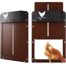 Aquasup - Porte Automatique Poulailler, Porte Poulailler Automatique Solaire,Automatique Etanche de Poulailler Automatique à Induction à Pile Brun