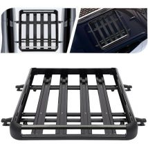 Porte-bagages de toit en aluminium noir - 127 x 97 cm - 68 kg - Barres de toit légères - Pour baignoire, bagages, cargaison