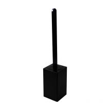 Porte-balai wc mural MATERIA en aluminium brillant éloxé noir et pot en polycarbonate - L9,5 x l9,5 x h53 cm - avec adhésif 3M - Koh-I-Noor
