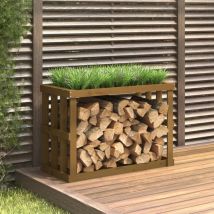 Maison Chic - Porte-bûches d'extérieur Abri Bûches Range bûches Marron miel 108x52x74 cm Bois pin 70974