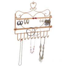 Relaxdays - Porte-bijoux mural, pour colliers, boucles d'oreilles, bracelets, look romantique, HLP 30x36,5x3,5 cm, bronze