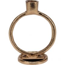 Porte-bougie décoratif, doré, en aluminium.