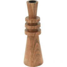 Porte-bougie en bois d'acacia, 22 cm