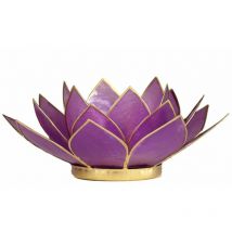 Porte Bougie Fleur de Lotus Lilas