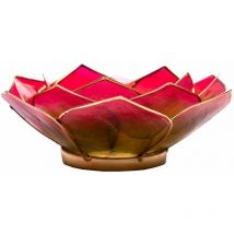 Porte Bougie pétale de Lotus Rose, vert et Or